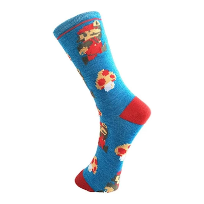 Calzini del videogame "Super Mario Bros" con vari personaggi Nintendo