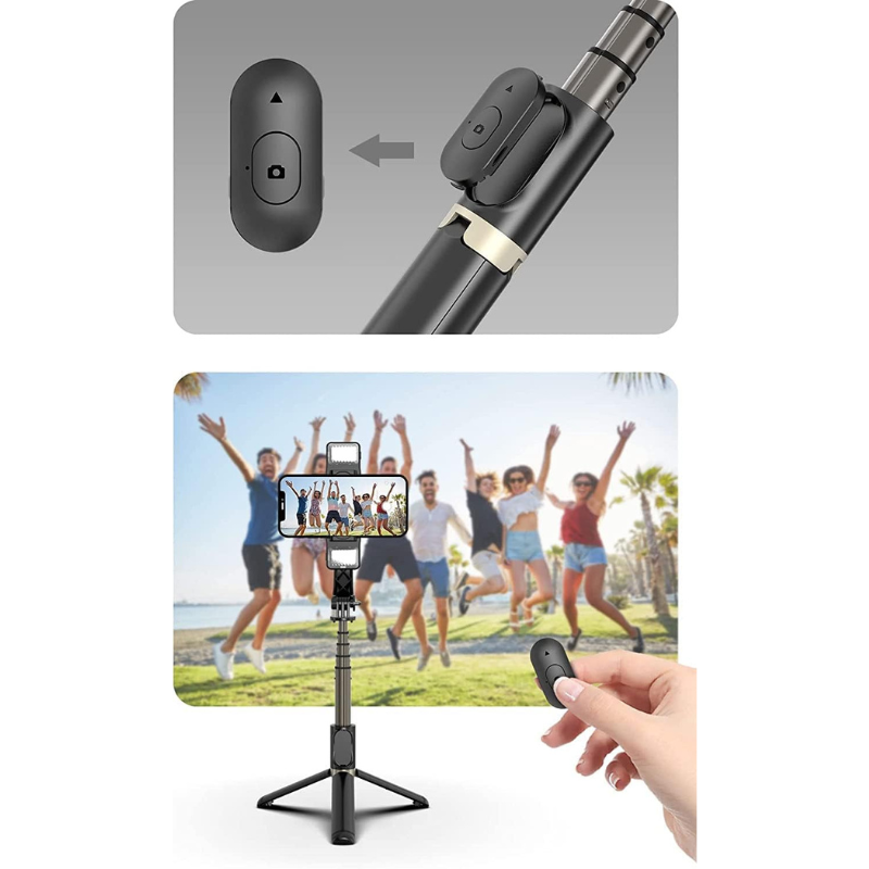 Tripod staffa selfie con stabilizzatore Gibal, con luci e telecomando per TikTok, YouTube, Instagram, Viaggi
