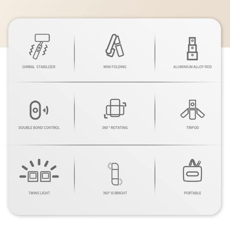 Tripod staffa selfie con stabilizzatore Gibal, con luci e telecomando per TikTok, YouTube, Instagram, Viaggi