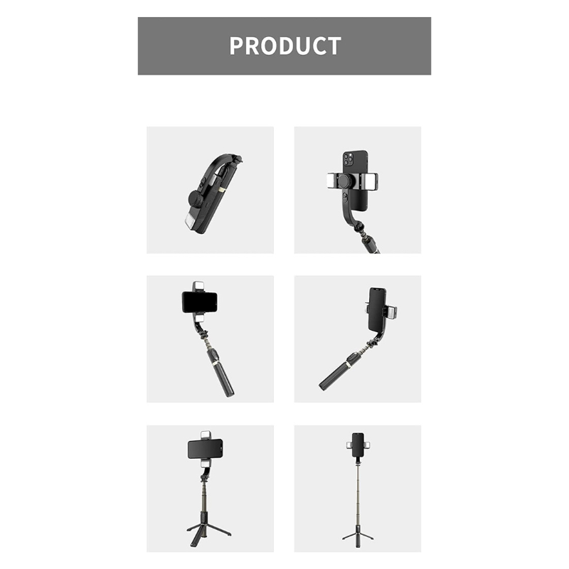 Tripod staffa selfie con stabilizzatore Gibal, con luci e telecomando per TikTok, YouTube, Instagram, Viaggi