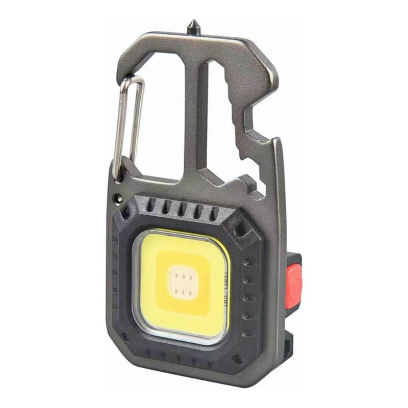 Torcia Led COB portatile multiuso con rompivetro, cacciavite con 4 punte, apribottiglie, luce fredda, luce calda e emergenza