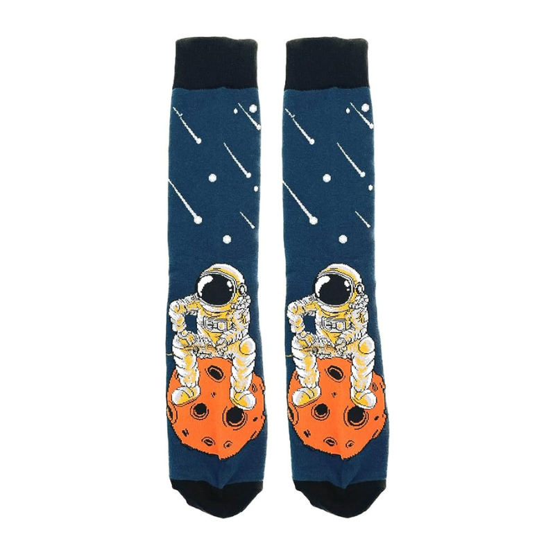 Socks dedicated to Space, with astronaut and the universe