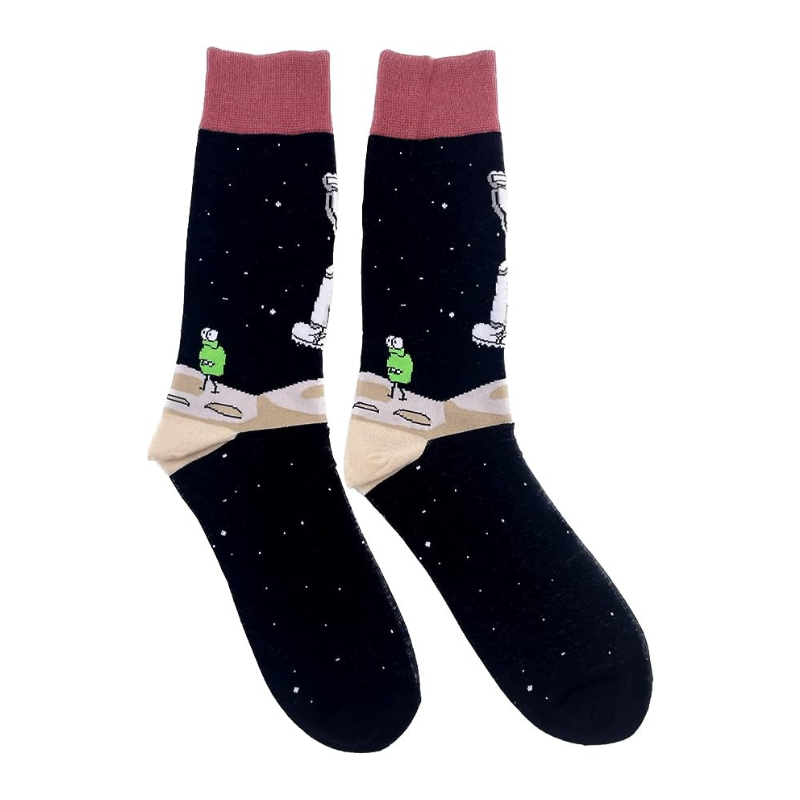 Socks dedicated to Space, with astronaut and the universe
