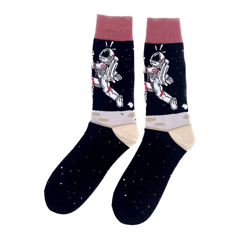 Socks dedicated to Space, with astronaut and the universe