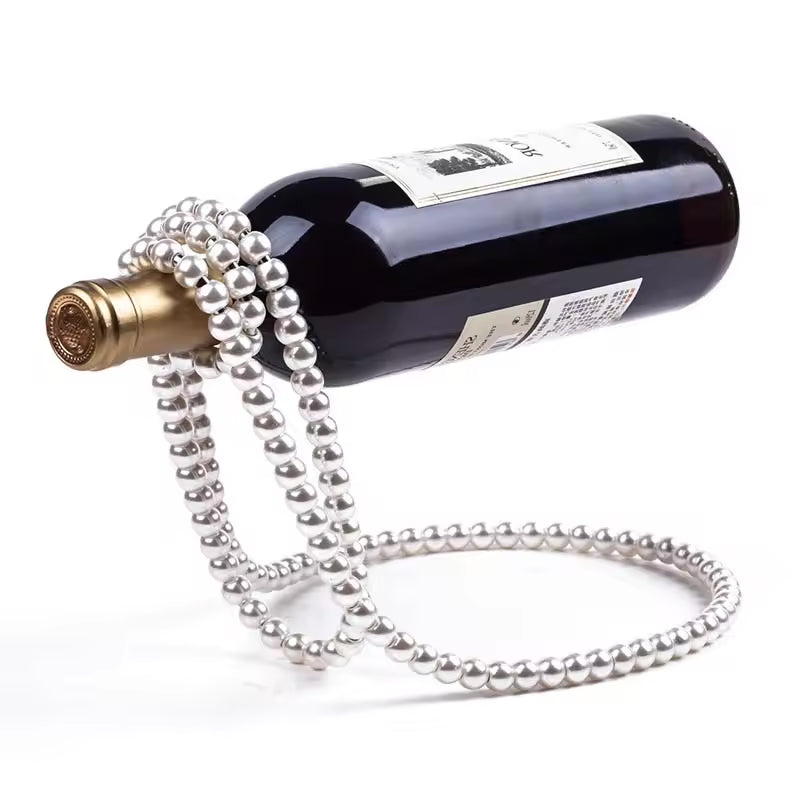 Portabottiglie di vino perlato, elegante, classico espositore