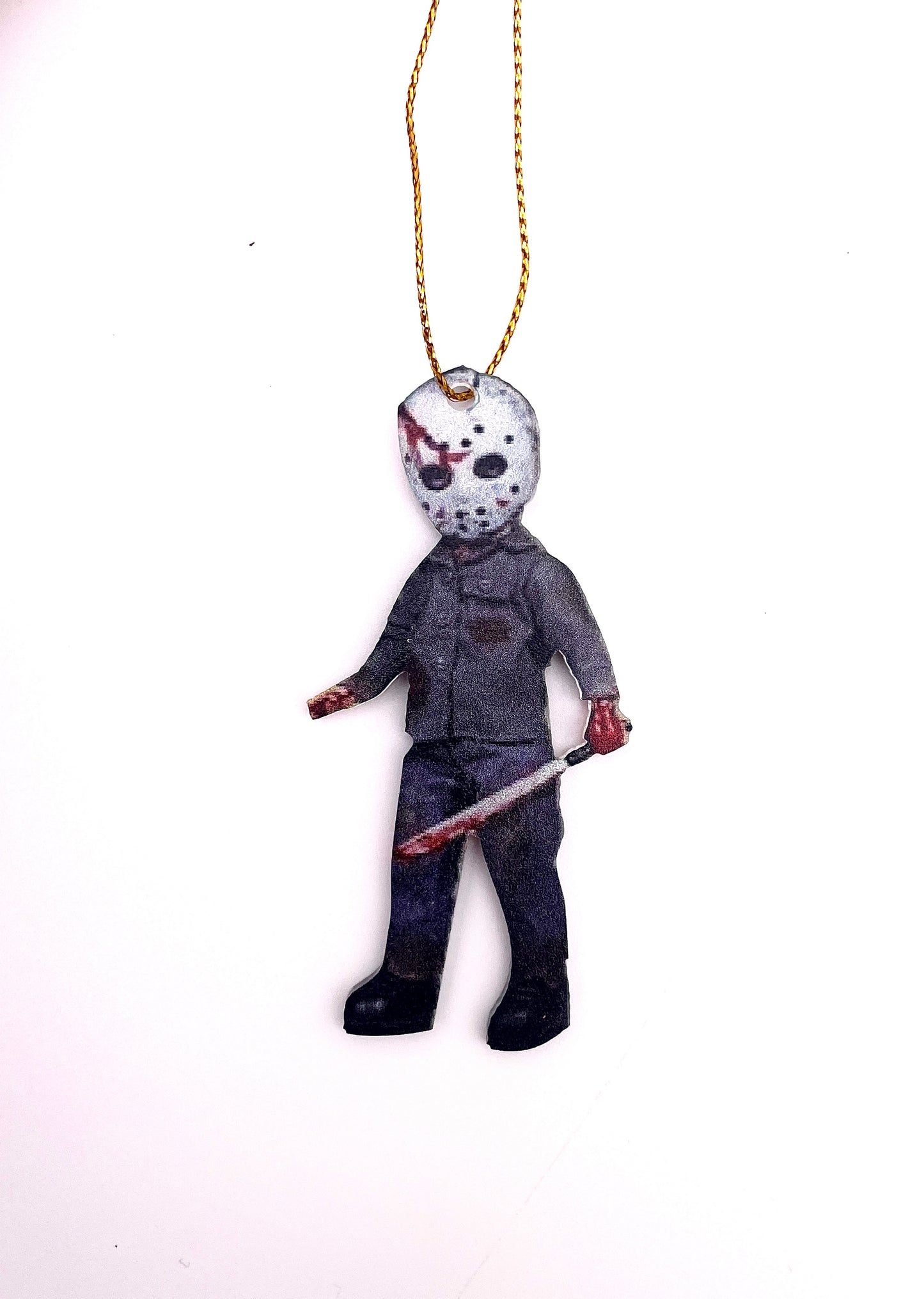 Addobbi natalizi dei film horror, It, Saw, Annabelle, con vari personaggi, piastre in 2d, con laccetto incluso