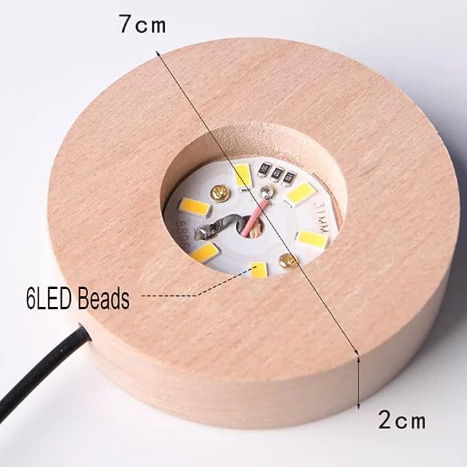 Lampada Giove Jupiter 3D sfera di cristallo grande, con base e luce a led USB, confezione regalo inclusa
