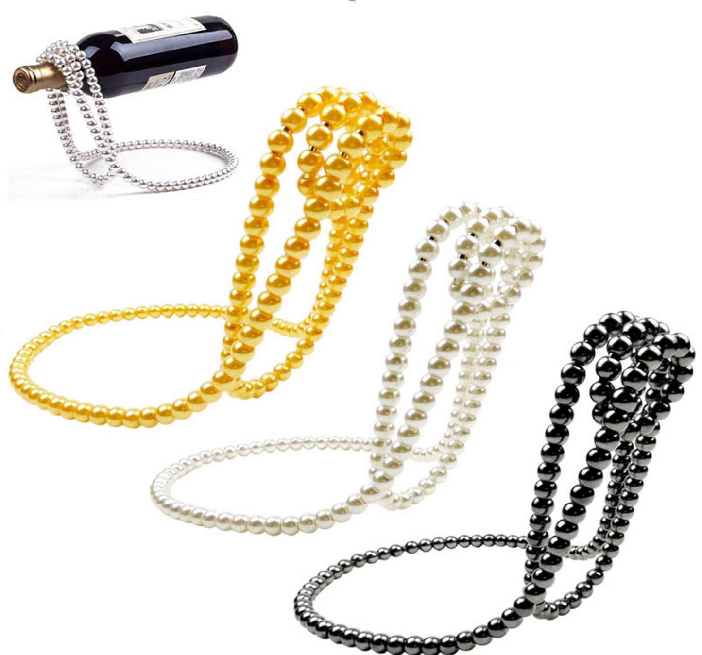 Portabottiglie di vino perlato, elegante, classico espositore