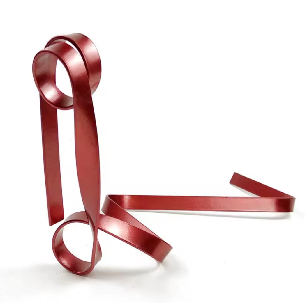 Portabottiglie di vino effetto nastro in acciaio, classico espositore