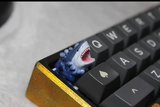Key The Shark Craft in Resin for MX Mechanical Keyboard, Custom Keyboard keycaps