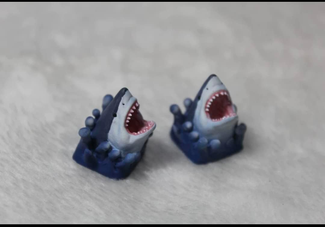 Key The Shark Craft in Resin for MX Mechanical Keyboard, Custom Keyboard keycaps