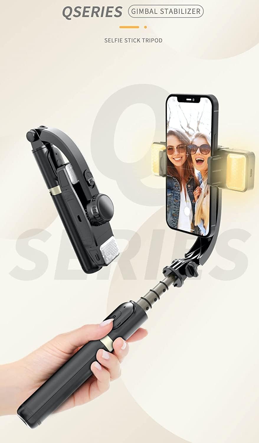 Tripod staffa selfie con stabilizzatore Gibal, con luci e telecomando per TikTok, YouTube, Instagram, Viaggi