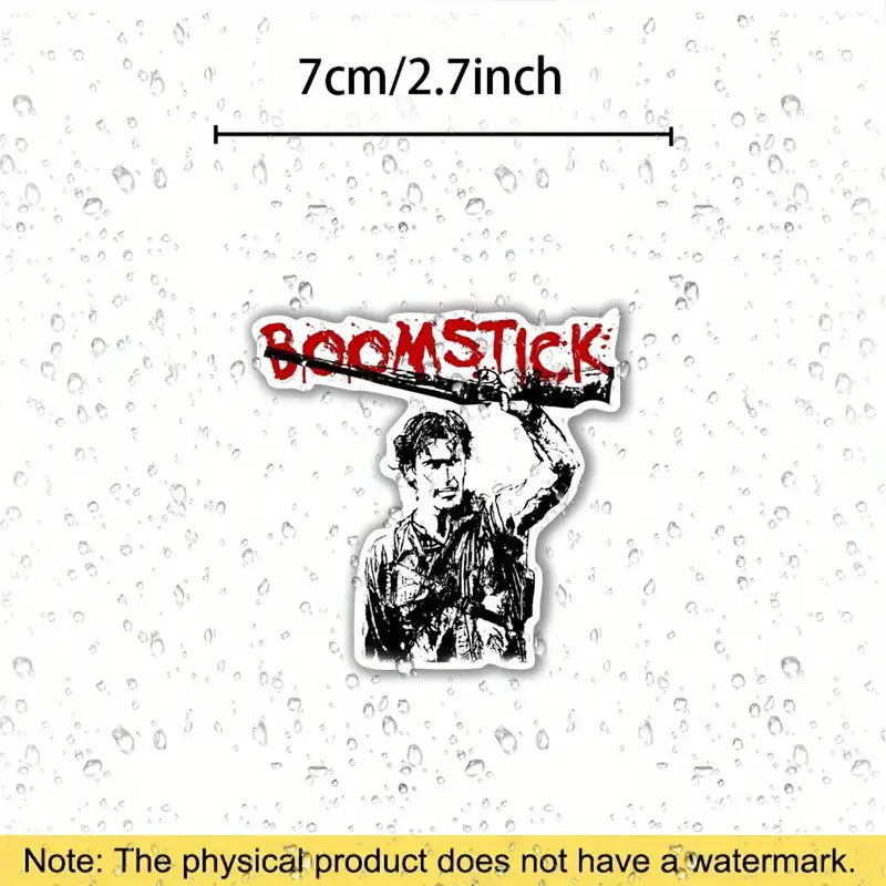 Adesivo Sticker Ash L'armata delle tenebre, Boomstick, horror film di Sam Raimi cult movie per auto, cover cellulare
