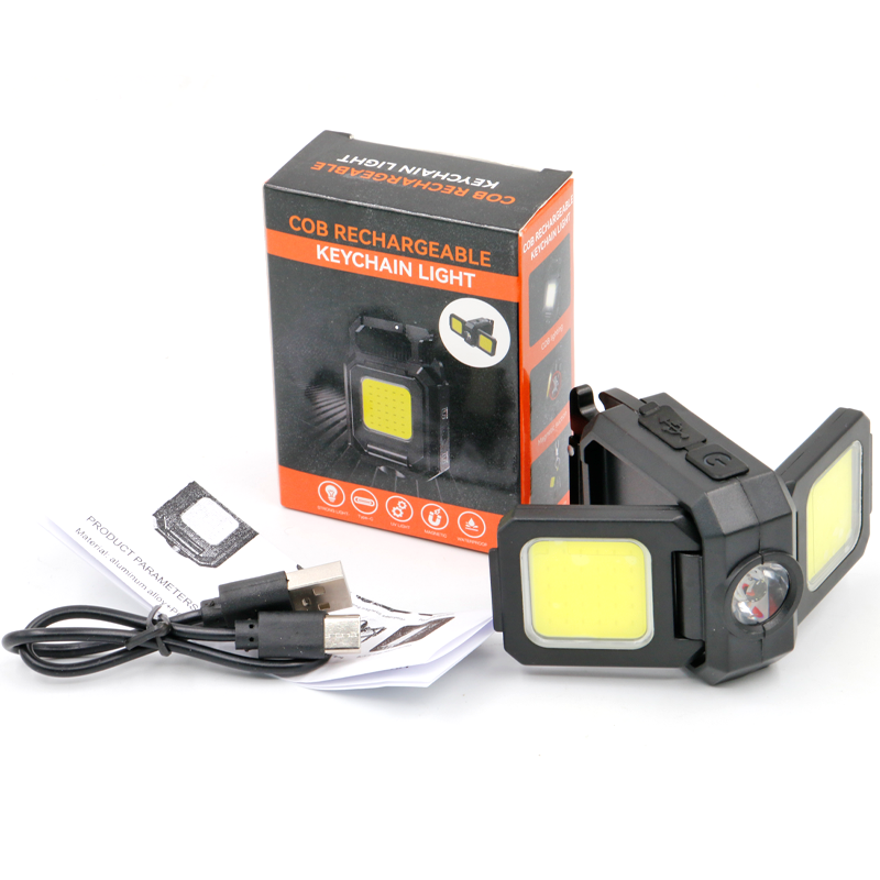Torcia lampada led cob calamitato multiuso, triplo led portatile, pannelli apribili