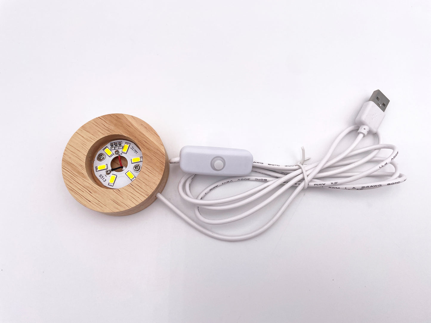 Lampada Saturno 3D sfera di cristallo grande, con base e luce a led USB, confezione regalo inclusa