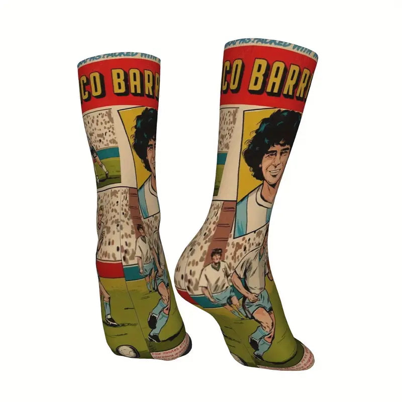 Calzini socks Maradona Napoli versione fumetto, giornale calcio, Argentina, Diego Armando unisex