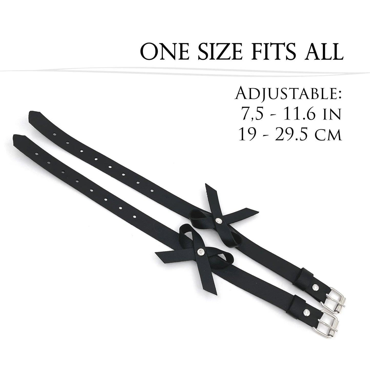 Cavigliera bracciale ecopelle con fiocco, vari colori, accessorio abbigliamento dark gothic regolabile, colore