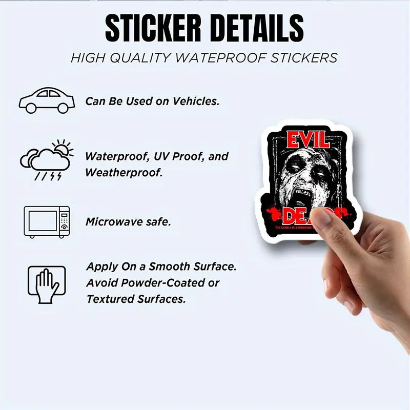 Adesivo sticker Evil Dead La casa, horror film Sam Raimi cult movie per auto, cover cellulare