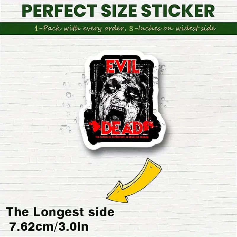 Adesivo sticker Evil Dead La casa, horror film Sam Raimi cult movie per auto, cover cellulare