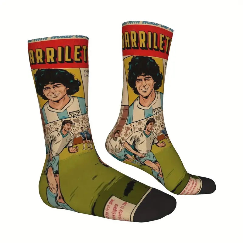 Calzini socks Maradona Napoli versione fumetto, giornale calcio, Argentina, Diego Armando unisex