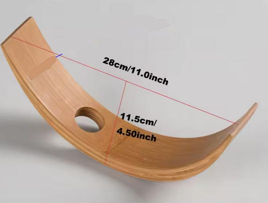 Portabottiglie di vino mezzaluna in bambù, elegante, classico espositore