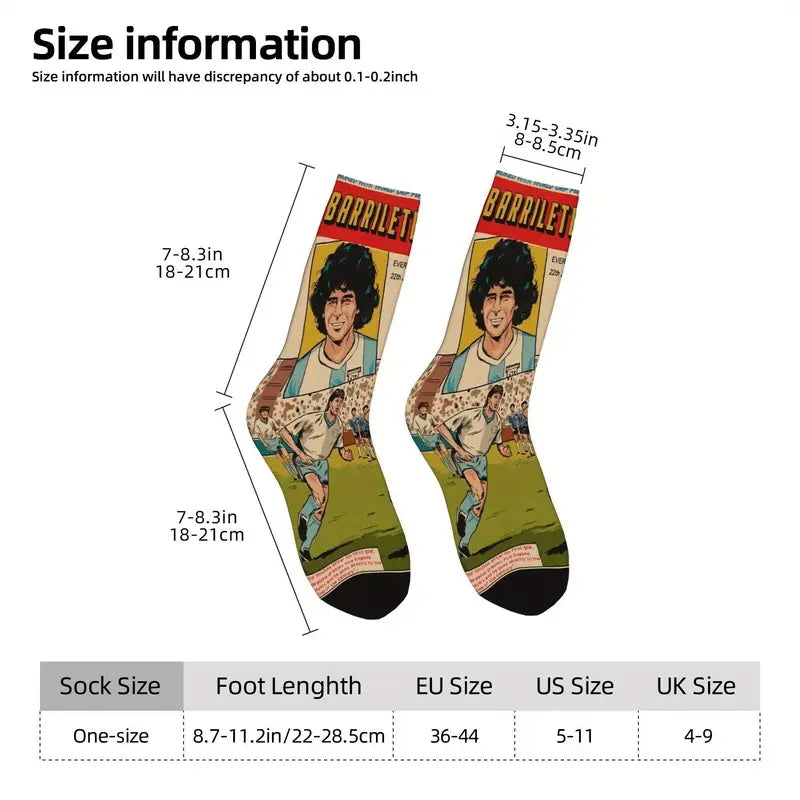 Calzini socks Maradona Napoli versione fumetto, giornale calcio, Argentina, Diego Armando unisex