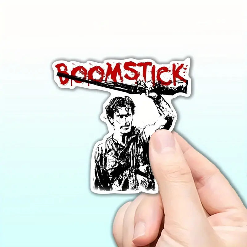Adesivo Sticker Ash L'armata delle tenebre, Boomstick, horror film di Sam Raimi cult movie per auto, cover cellulare