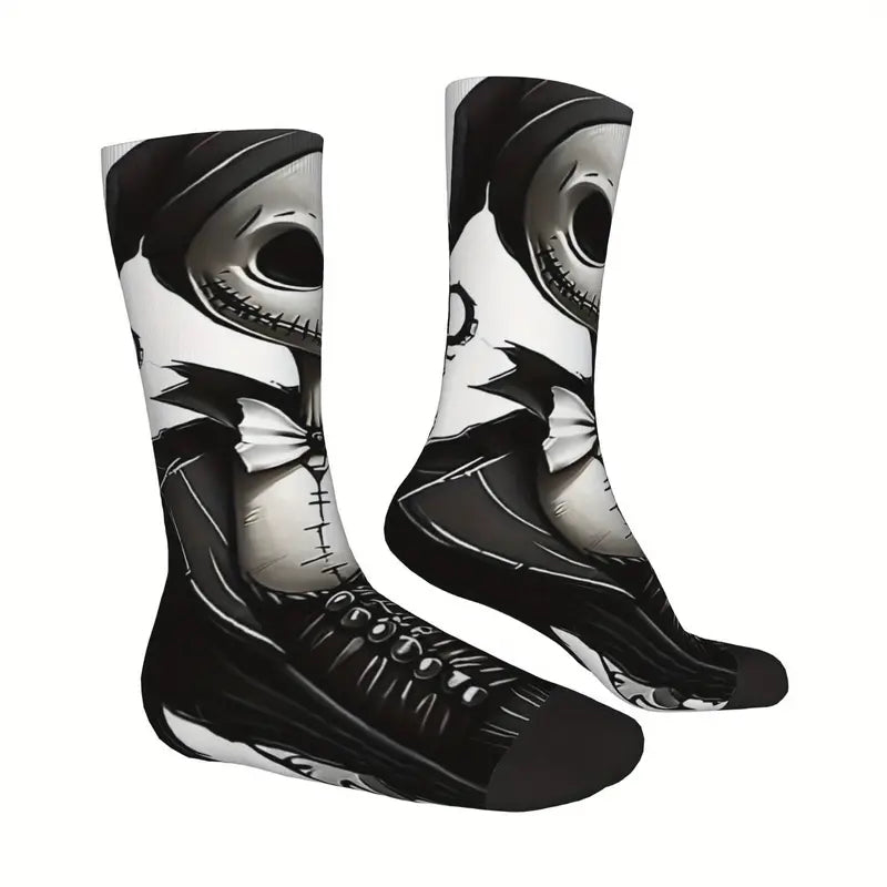 Calzini Jack Skeletron vestito da babbo natale Nightmare before christmas movie film unisex cartoon