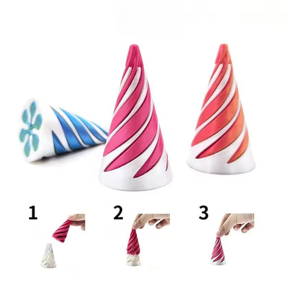 Fidget vortice cono piramidale, gioco antistress, scegli il tuo colore preferito