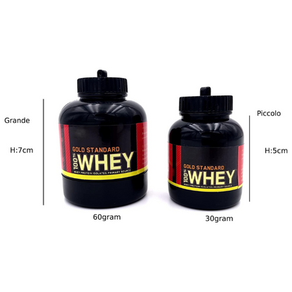 Porta Proteine Grande Whey in Polvere, 60 gr di proteine portatili