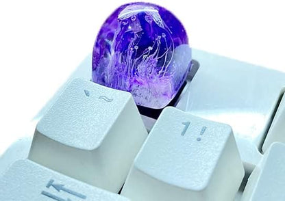 Handcrafted Abstract Marine Blue Key in Resin for MX Mechanical Keyboard, Custom Keyboard keycaps