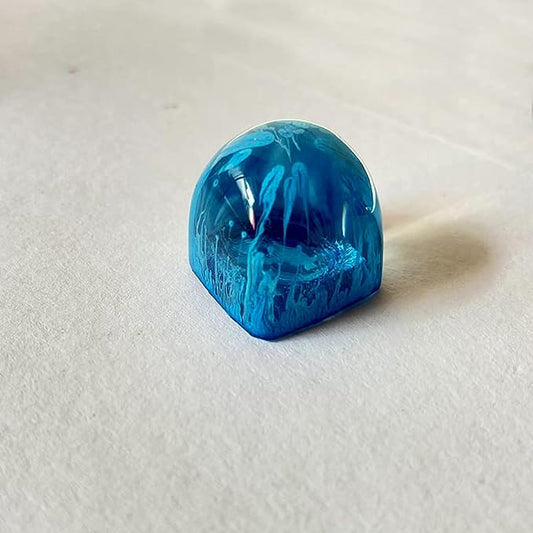 Handcrafted Abstract Marine Blue Key in Resin for MX Mechanical Keyboard, Custom Keyboard keycaps