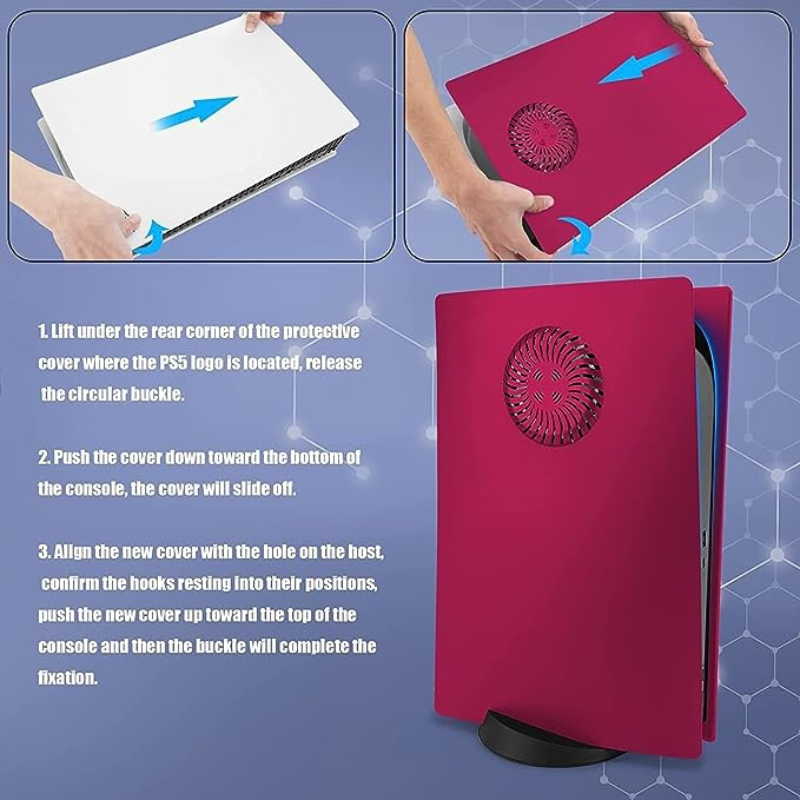 Skin placca PS5 Disc PlayStation 5 compatibile, per raffreddamento, Rosso cosmo red