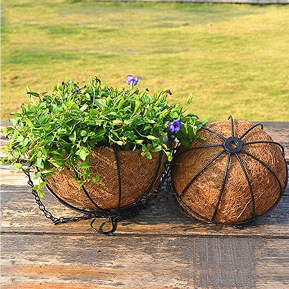 Hanging planter to hang, in coconut and iron, decorative