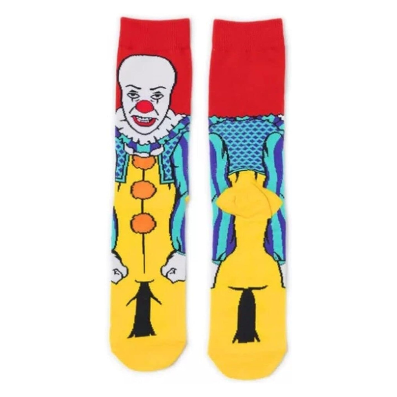 Socks from the 1990 film "IT" character Pennywise, unisex cult horror film