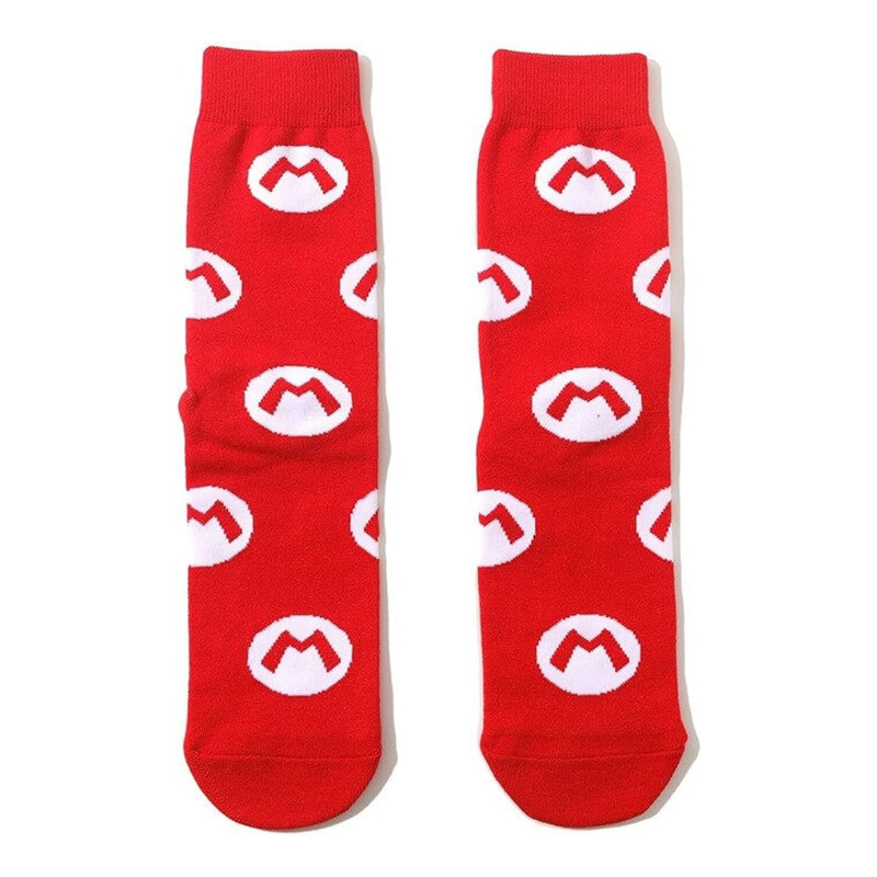 Calzini M di Super Mario Bros, film e videogioco della Nintendo, colore rosso
