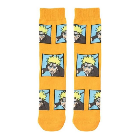 Cartoon socks "Naruto" Naruto character, yellow color, unisex