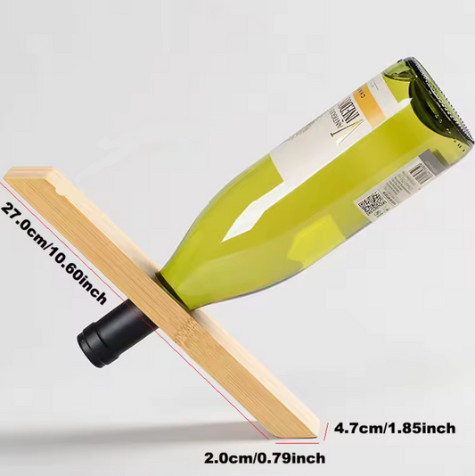 Portabottiglie di vino inclinato, realizzato in bambù, elegante, classico espositore