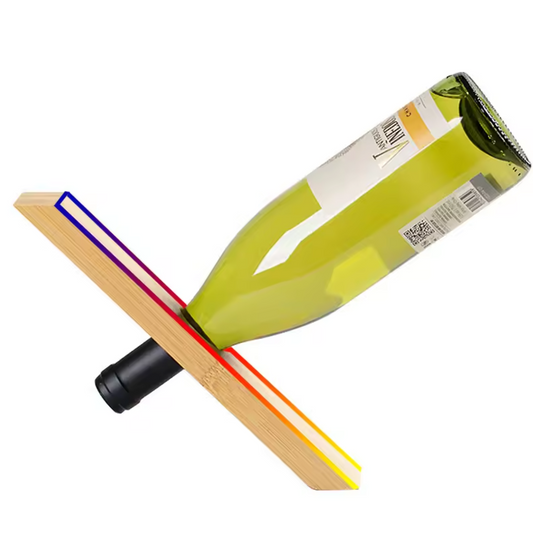 Portabottiglie di vino inclinato, realizzato in bambù, elegante, classico espositore