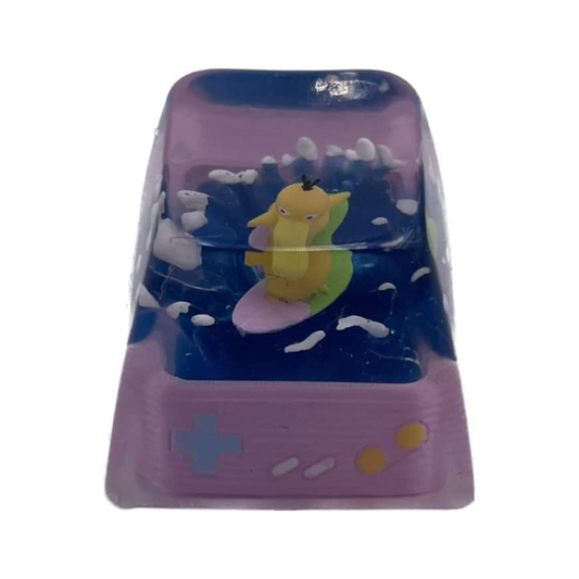 Pokemon Psyduck key, handcrafted resin surf for MX mechanical keyboard, custom keyboard keycaps