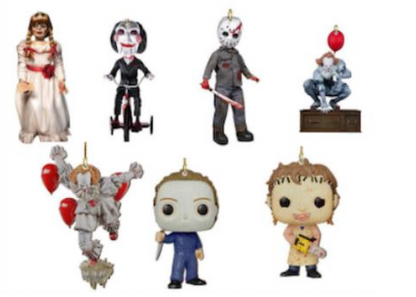 Addobbi natalizi dei film horror, It, Saw, Annabelle, con vari personaggi, piastre in 2d, con laccetto incluso