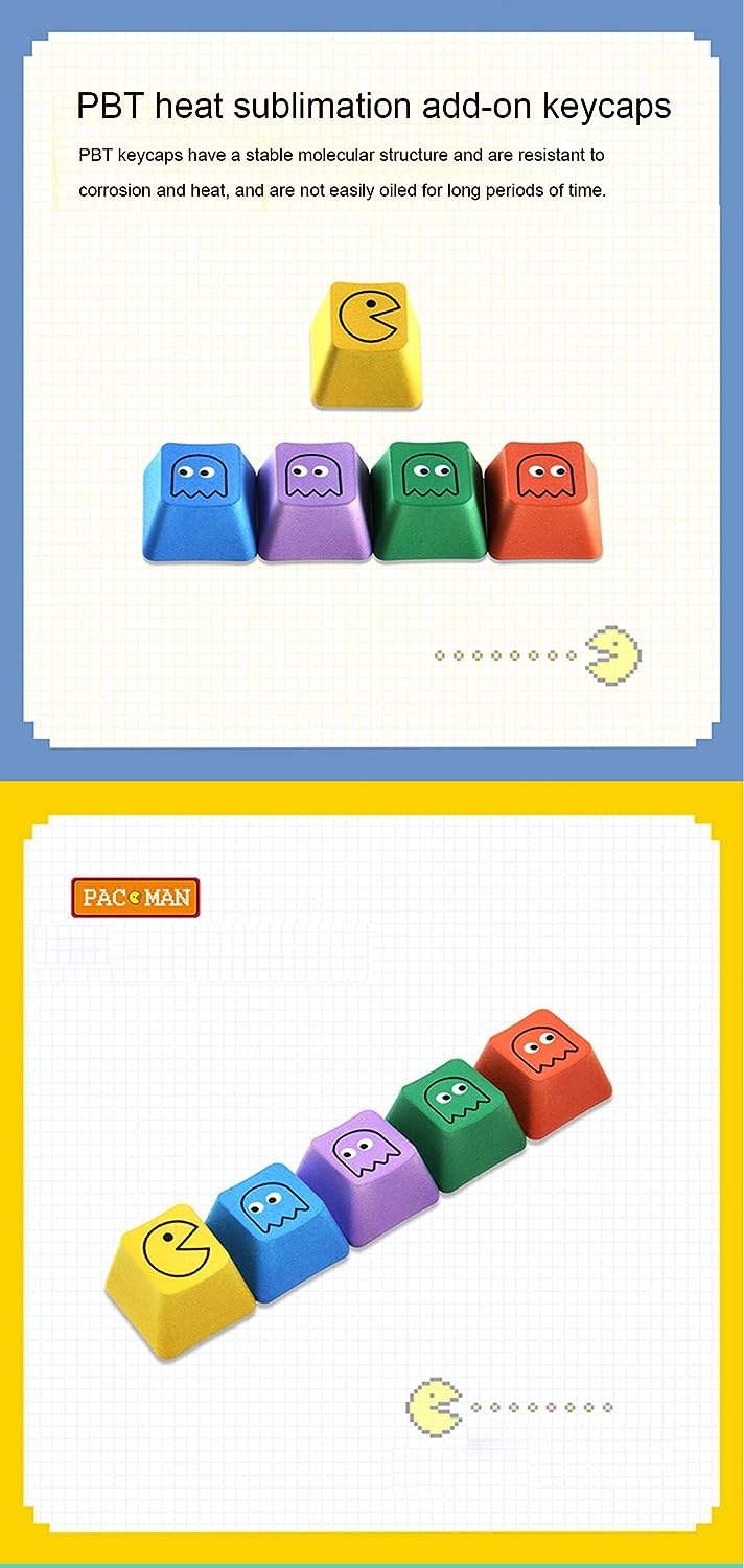 Pacman Keys for MX Mechanical Keyboard, Custom Keyboard keycaps
