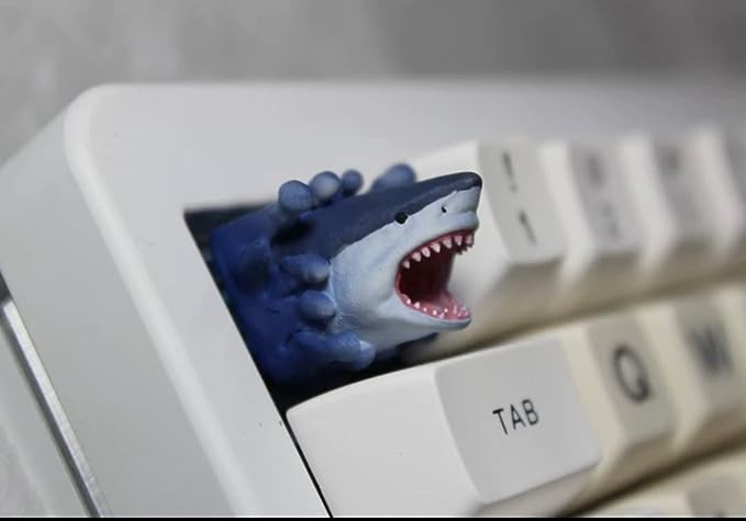 Key The Shark Craft in Resin for MX Mechanical Keyboard, Custom Keyboard keycaps