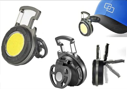 Torcia Led COB portatile con clip e calamita, apribottiglie, luce fredda, emergenza