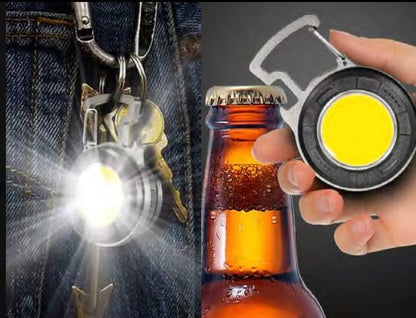 Portable COB Led torch with clip and magnet, bottle opener, cold light, emergency