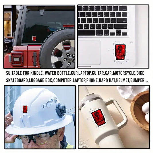 Adesivo Sticker Psycho di Alfred Hitchcock, anni 60, horror film cult movie per auto, cover cellulare