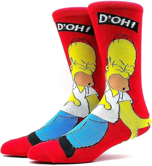 Calzini socks Homer Simpson "D'OH", colore rosso, I Simpson cartone animato movie film unisex