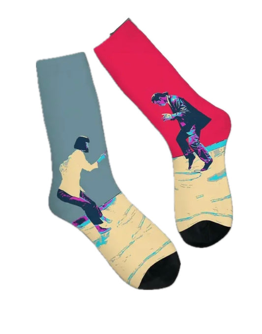 Calzini Pulp Fiction di Tarantino dance colorato, movie film, unisex