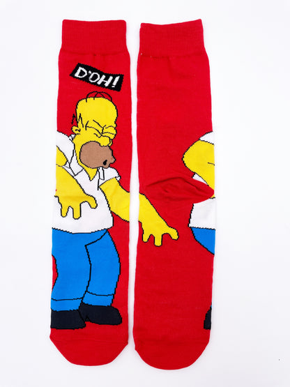 Calzini socks Homer Simpson "D'OH", colore rosso, I Simpson cartone animato movie film unisex