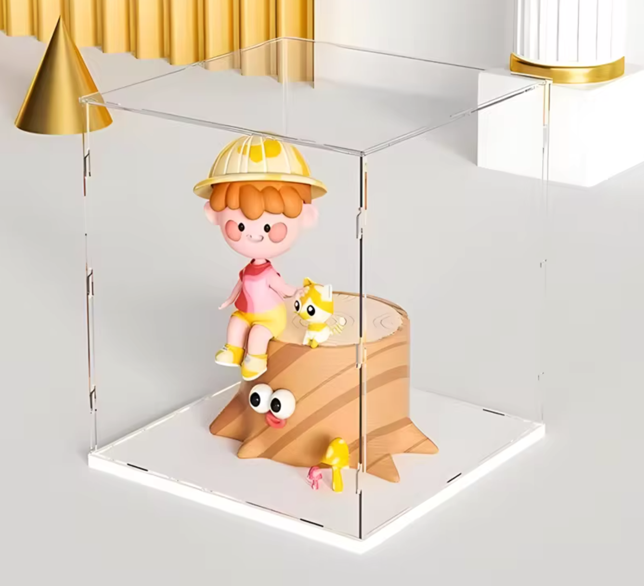 Teca espositore trasparente protettiva per collezionisti, da vetrina, modellini, da esposizione, antipolvere